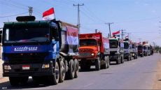 تجهيز 80 شاحنة مساعدات إنسانية لإيصالها إلى أهالي غزة عبر معبر رفح