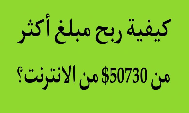 الربح من الانترنت: كيفية ربح أكثر من 50730$ من الانترنت؟
